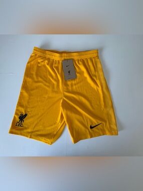 Nike x Liverpool FC Dri-FIT Youth Soccer Shorts Yellow Size Large NWT